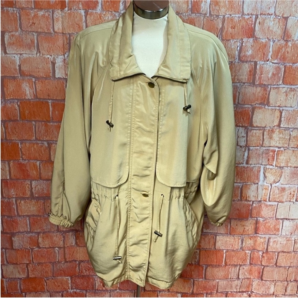 Larry Levine Butter Yellow Lightweight Utility Jacket